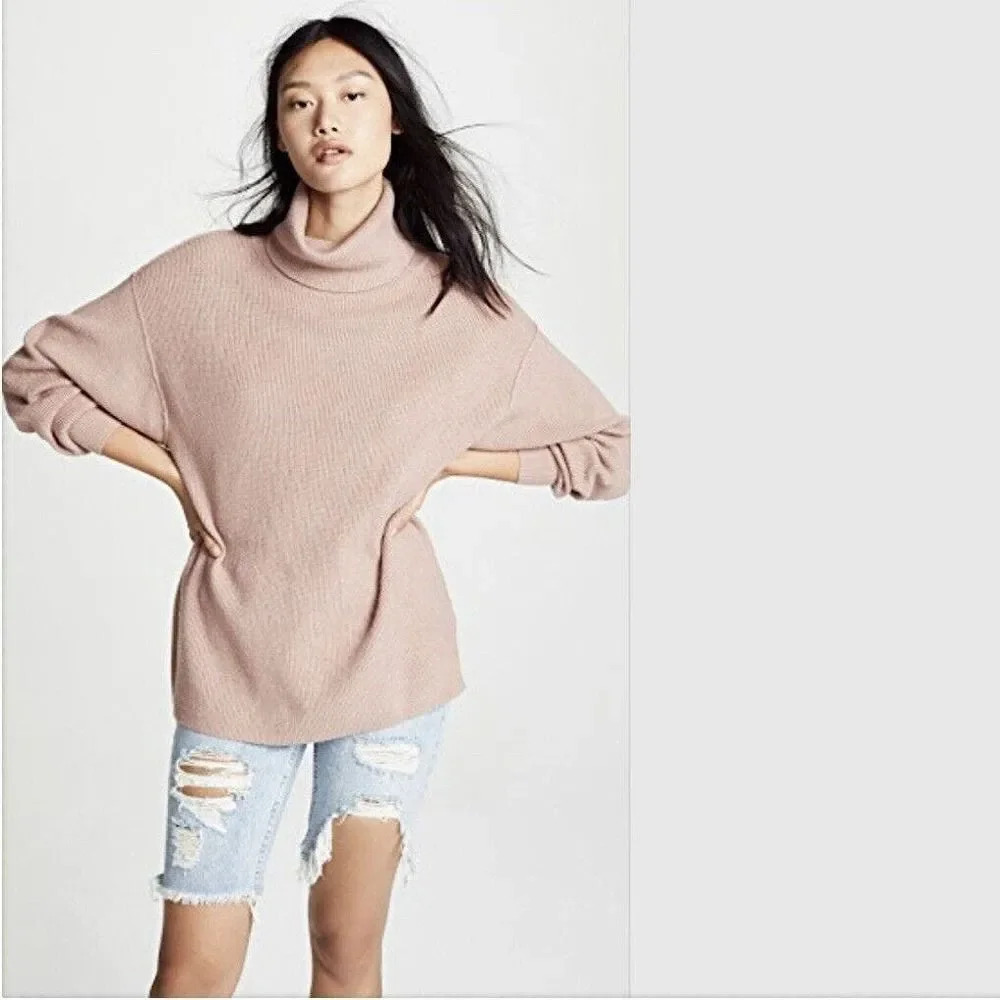 FREE PEOPLE Softly Structured Knit Tunic Dusty Mauve Size Small‎